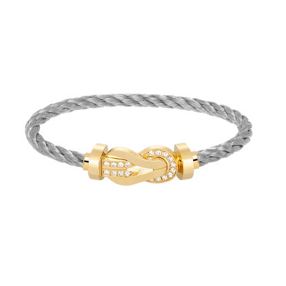 [Dawnora Jewelry]CHANCE LARGE 8 FIGURE BUCKLE HALF DIAMOND BRACELET GOLD