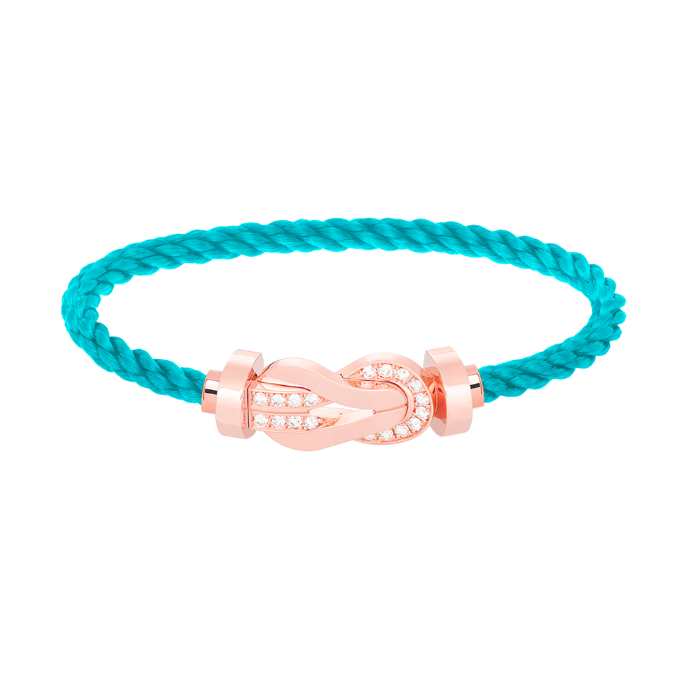 [Dawnora Jewelry]CHANCE LARGE 8 FIGURE BUCKLE HALF DIAMOND BRACELET ROSE GOLD