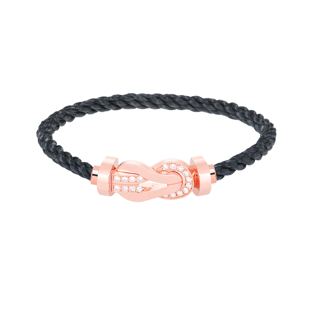 [Dawnora Jewelry]CHANCE LARGE 8 FIGURE BUCKLE HALF DIAMOND BRACELET ROSE GOLD