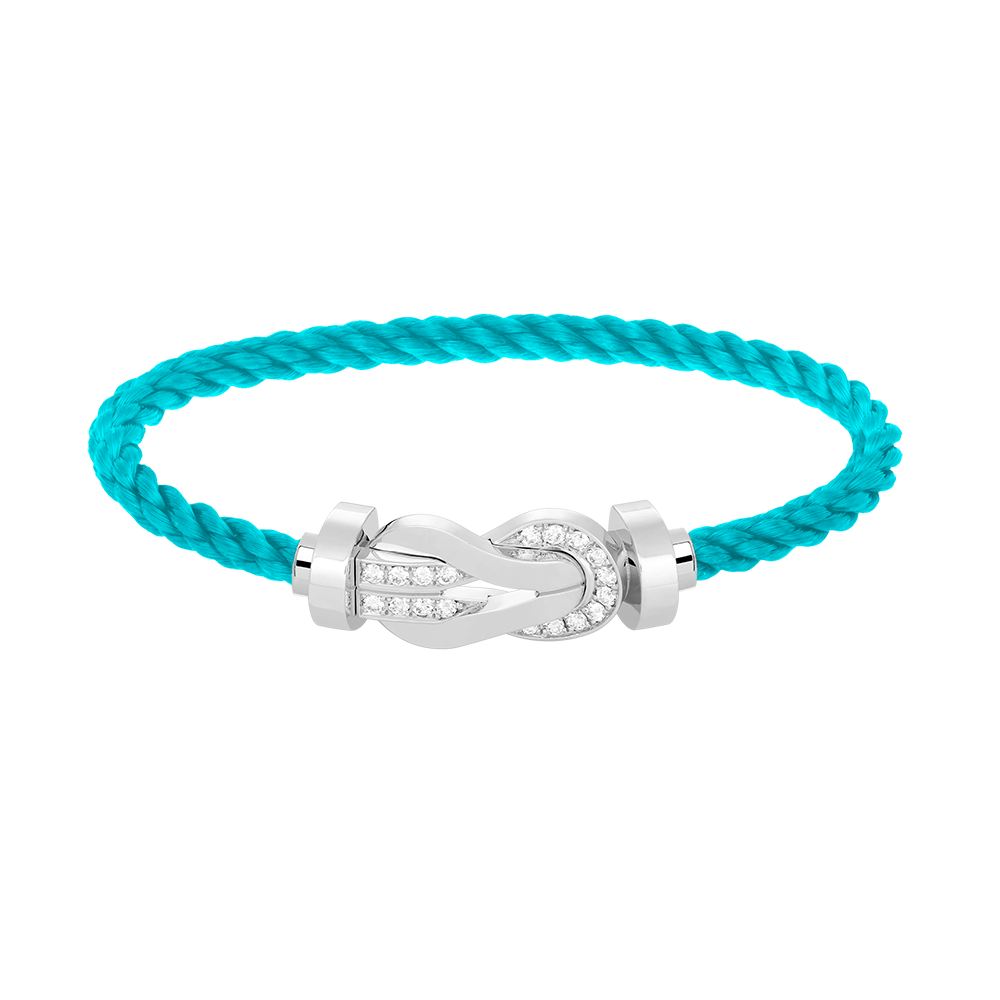 [Dawnora Jewelry]CHANCE LARGE 8 FIGURE BUCKLE HALF DIAMOND BRACELET SILVER