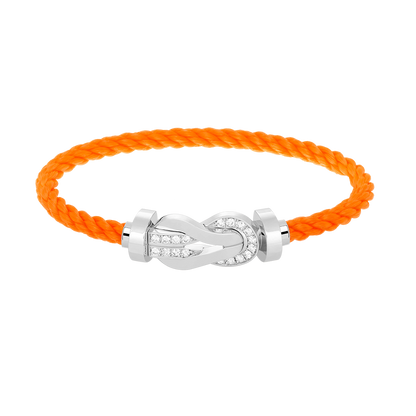 [Dawnora Jewelry]CHANCE LARGE 8 FIGURE BUCKLE HALF DIAMOND BRACELET SILVER