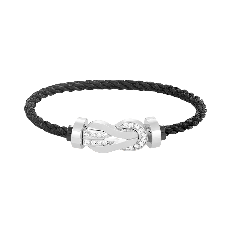 [Dawnora Jewelry]CHANCE LARGE 8 FIGURE BUCKLE HALF DIAMOND BRACELET SILVER
