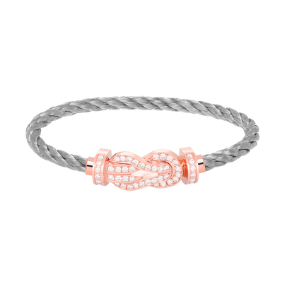 [Dawnora Jewelry]CHANCE LARGE 8 FIGURE BUCKLE FULL DIAMOND BRACELET ROSE GOLD
