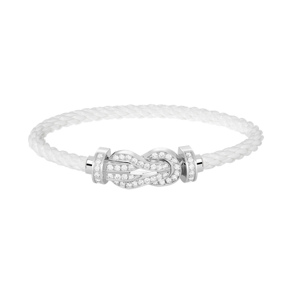 [Dawnora Jewelry]CHANCE LARGE 8 FIGURE BUCKLE FULL DIAMOND BRACELET SILVER