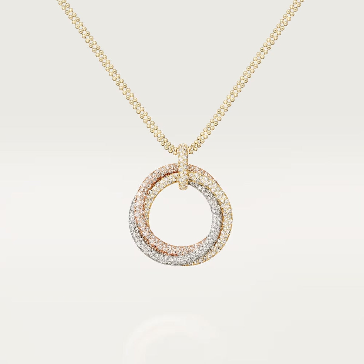 [Dawnora Jewelry]TRINITY LARGE FULL DIAMOND  NECKLACE