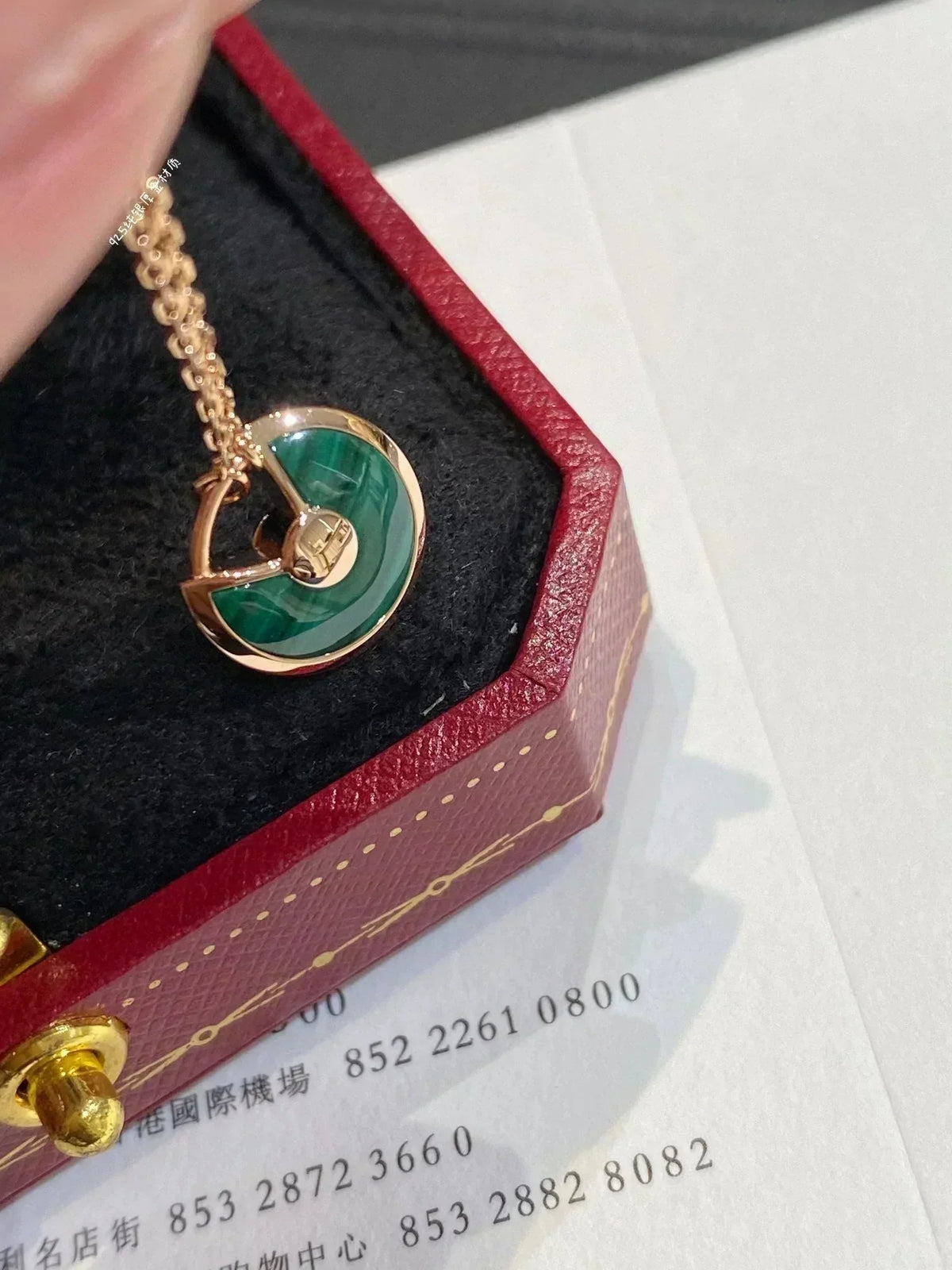 [Dawnora Jewelry]AMULETTE ROSE GOLD MALACHITE NECKLACE