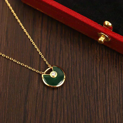 [Dawnora Jewelry]AMULETTE GOLD MALACHITE NECKLACE