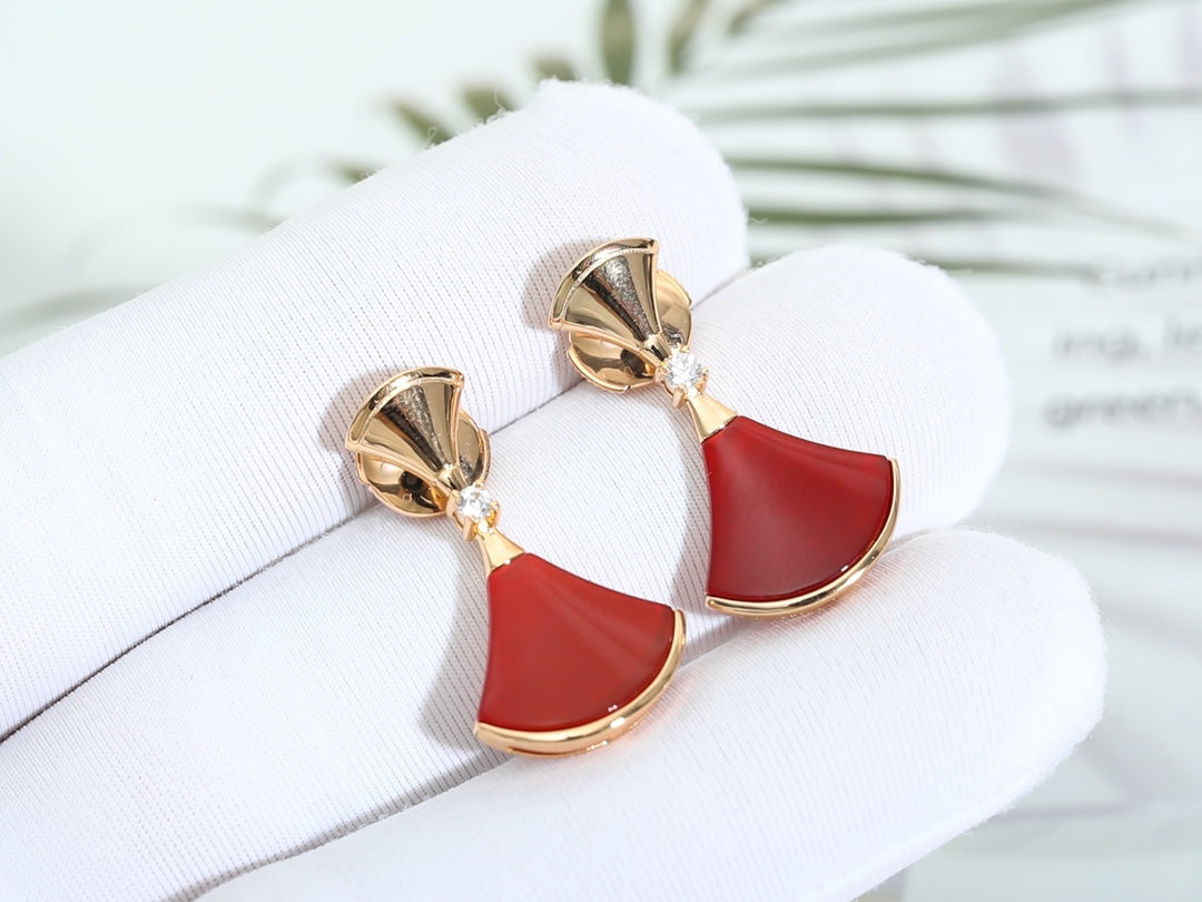 [Dawnora Jewelry]DREAM Carnelian PINK GOLD EARRINGS