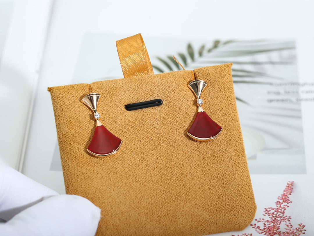 [Dawnora Jewelry]DREAM Carnelian PINK GOLD EARRINGS
