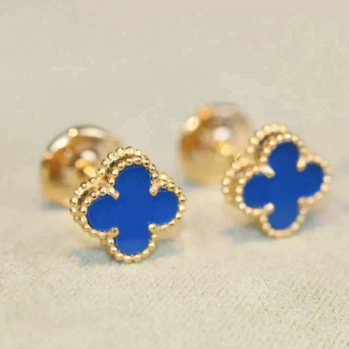 [Dawnora Jewelry]CLOVER MINI 9.5MM TURQUOISE EARRINGS