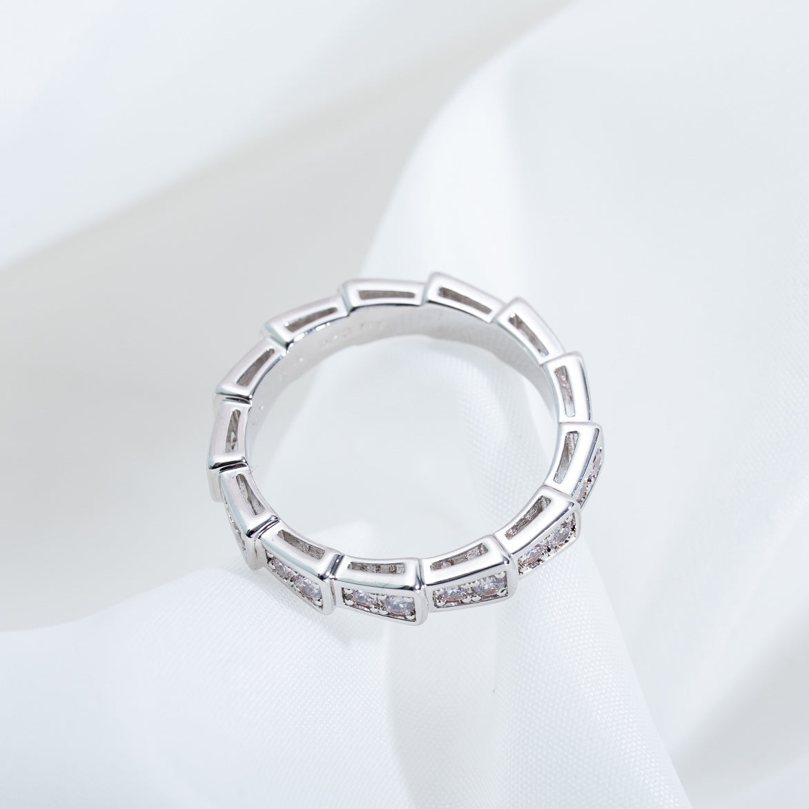 [Dawnora Jewelry]SERPENTI RING SILVER DIAMOND PAVED 3MM
