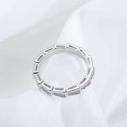 [Dawnora Jewelry]SERPENTI RING SILVER DIAMOND PAVED 3MM
