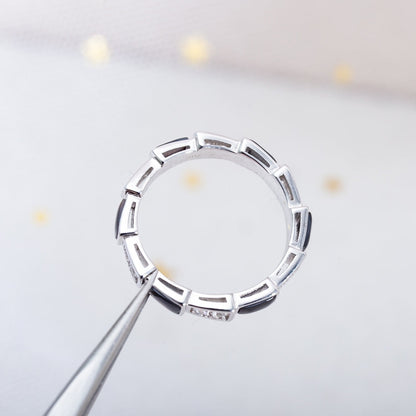 [Dawnora Jewelry]SERPENTI RING SILVER  DIAMOND BLACK MOP 3MM