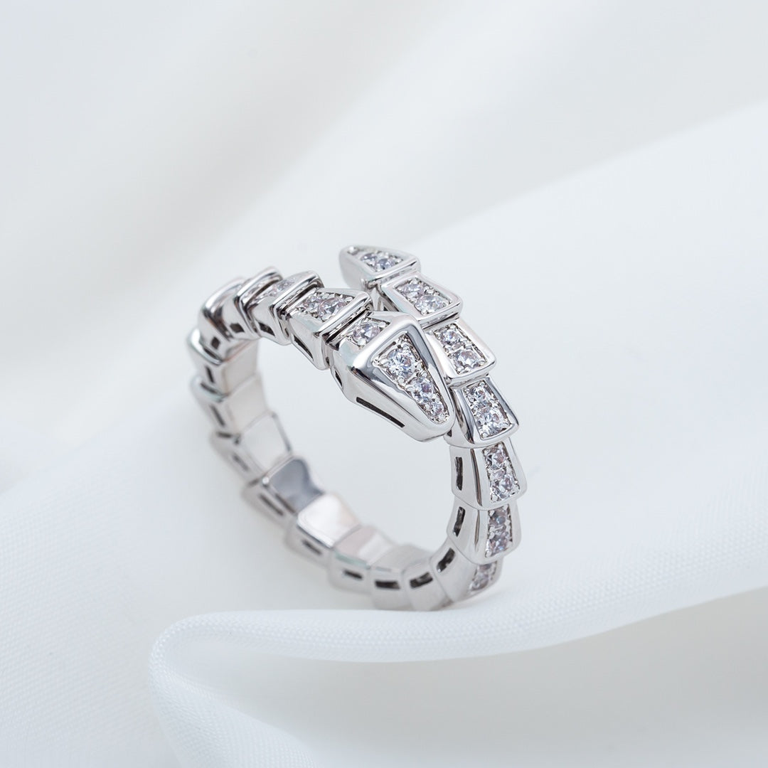 [Dawnora Jewelry]SERPENTI RING SILVER DIAMOND PAVED 4MM