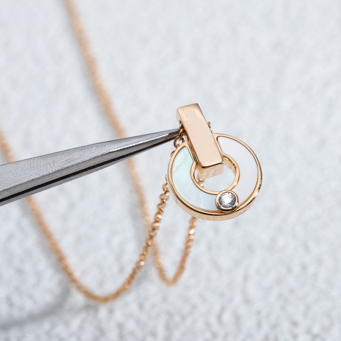 [Dawnora Jewelry]GARI NECKLACE PINK GOLD MOP