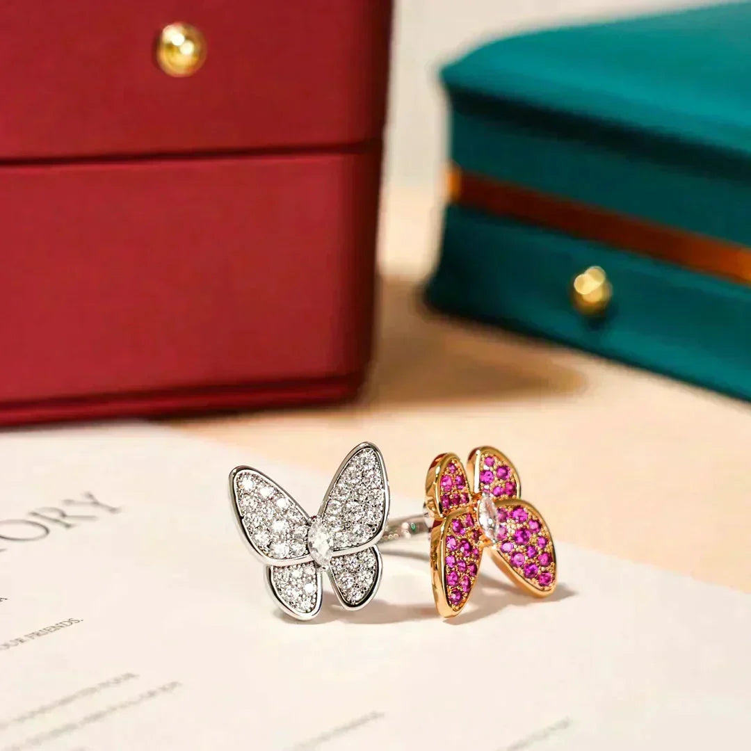 [Dawnora Jewelry]TWIN BUTTERFLY DIAMOND RING