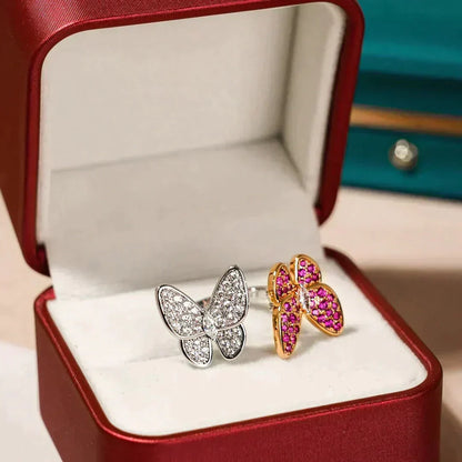 [Dawnora Jewelry]TWIN BUTTERFLY DIAMOND RING