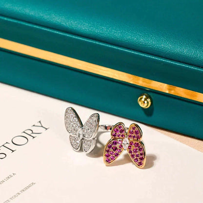 [Dawnora Jewelry]TWIN BUTTERFLY DIAMOND RING