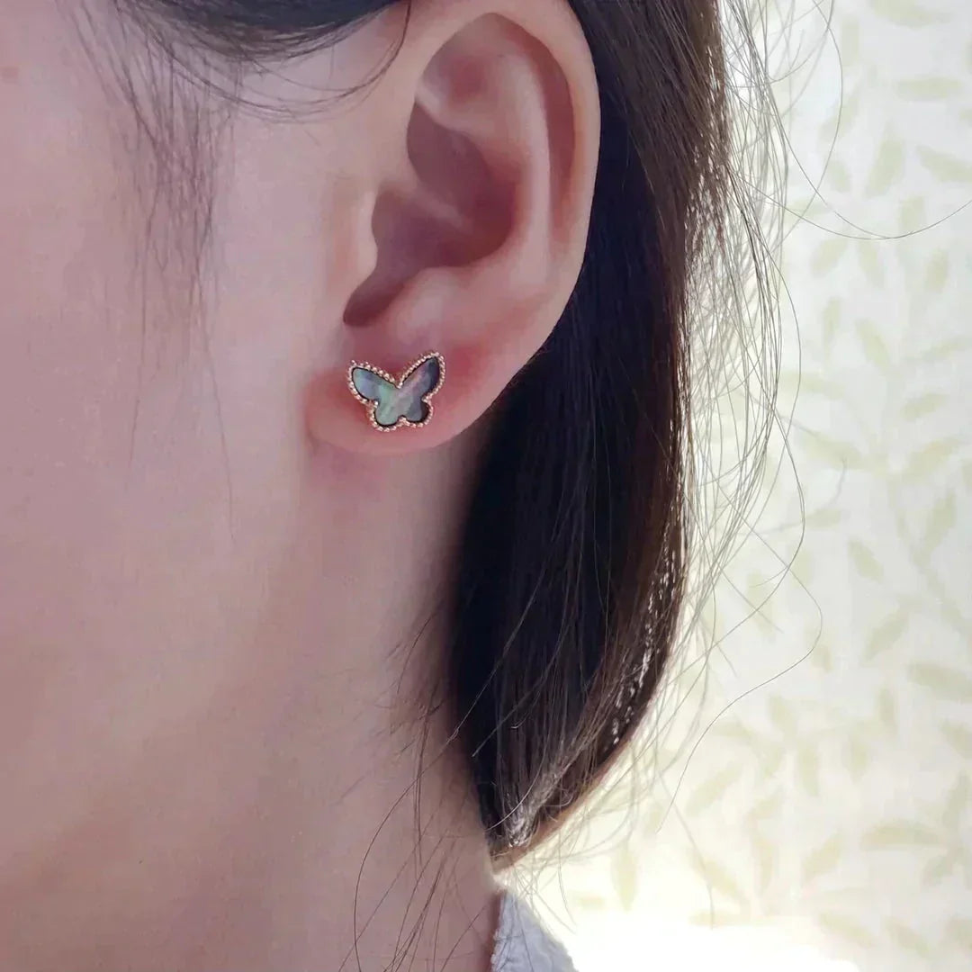 [Dawnora Jewelry]BUTTERFLY DARK MOP  EARRINGS