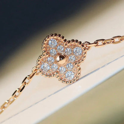 [Dawnora Jewelry]CLOVER 20 MOTIFS DARK MOP DIAMOND  NECKLACE