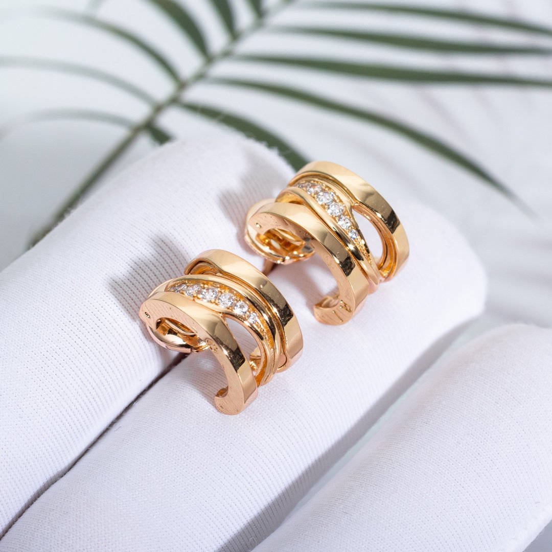 [Dawnora Jewelry]ZERO 1 PINK GOLD DIAMONDS EARRINGS