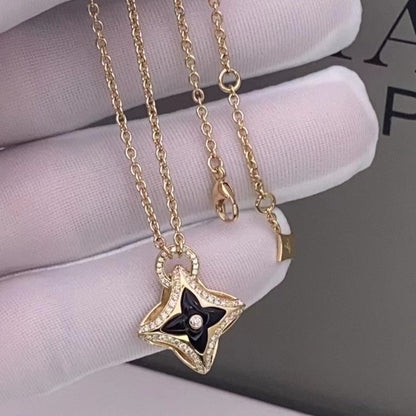 [Dawnora Jewelry]STAR PEDANT PINK GOLD DIAMOND NECKLACE
