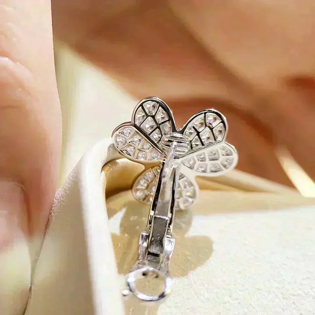[Dawnora Jewelry]CLOVER COMOS DIAMOND EARRINGS SILVER