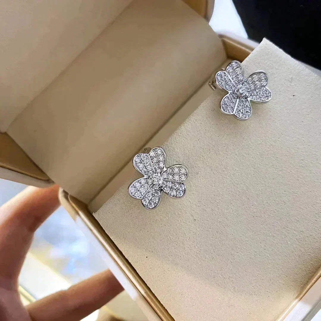 [Dawnora Jewelry]CLOVER COMOS DIAMOND EARRINGS SILVER