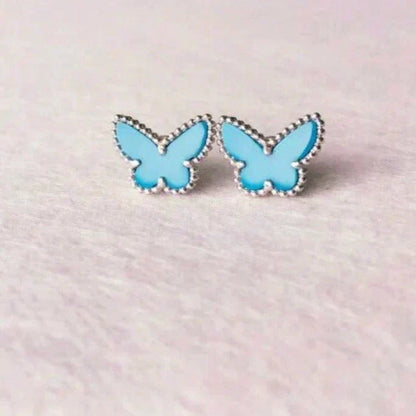 [Dawnora Jewelry]BUTTERFLY TURQUOISE EARRINGS SILVER