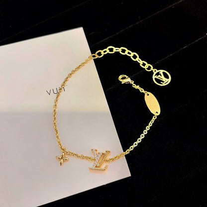 [Dawnora Jewelry]LOGO STAR MOTIF GOLD BRACELET