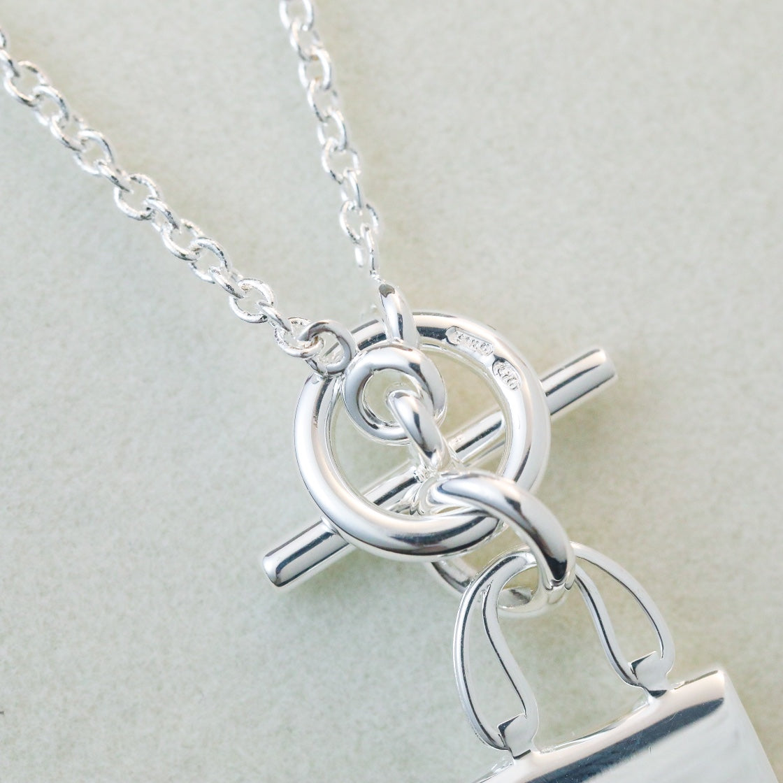 [Dawnora Jewelry]POP H PEDANT SILVER NECKLACE