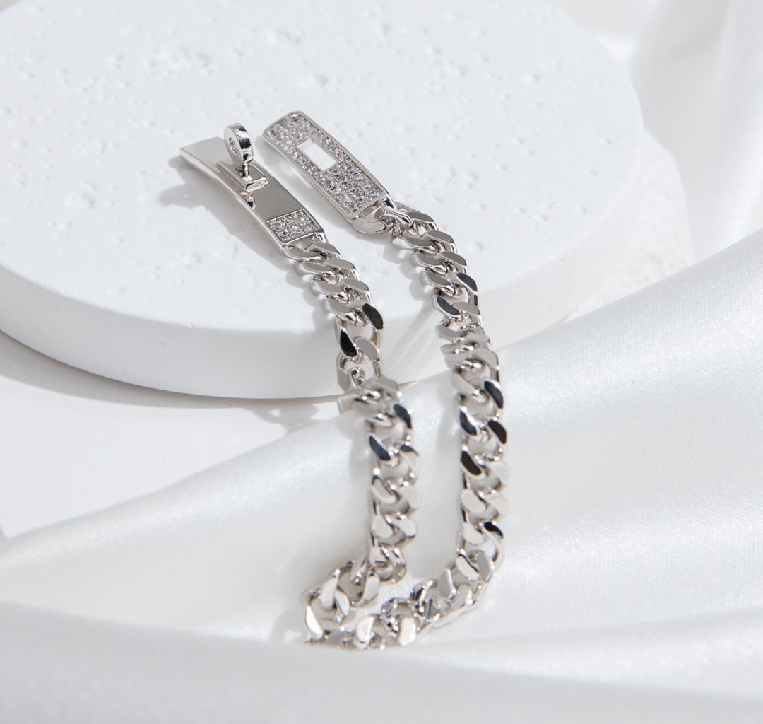 [Dawnora Jewelry]KELLY CHAIN SILVER DIAMOND BRACELET