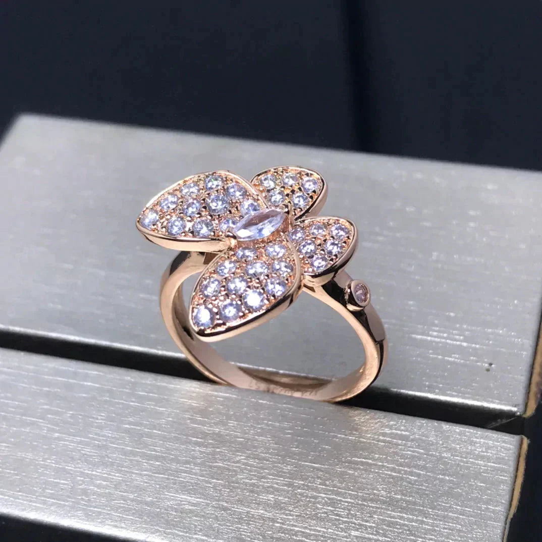 [Dawnora Jewelry]BUTTERFLY PINK GOLD DIAMOND RING