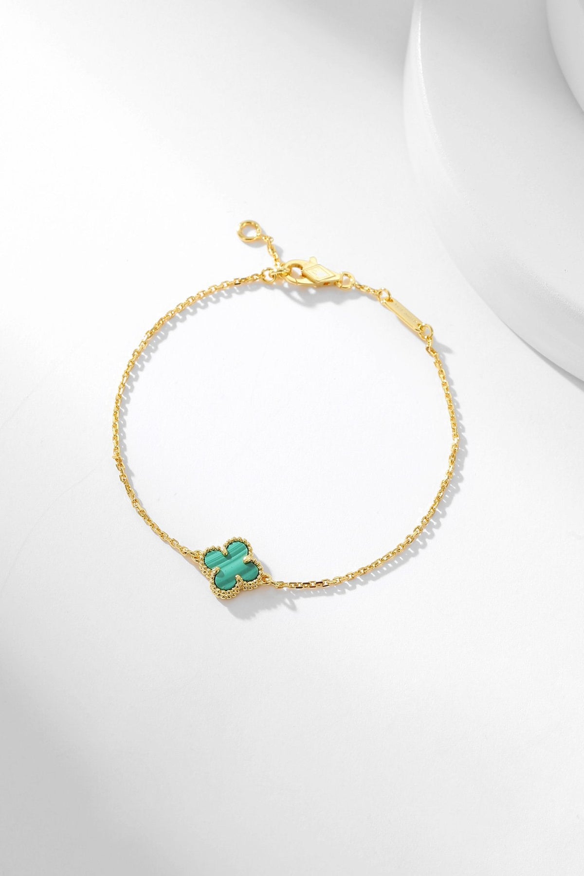 [Dawnora Jewelry]CLOVER BRACELET MALACHITE 1 MOTIF