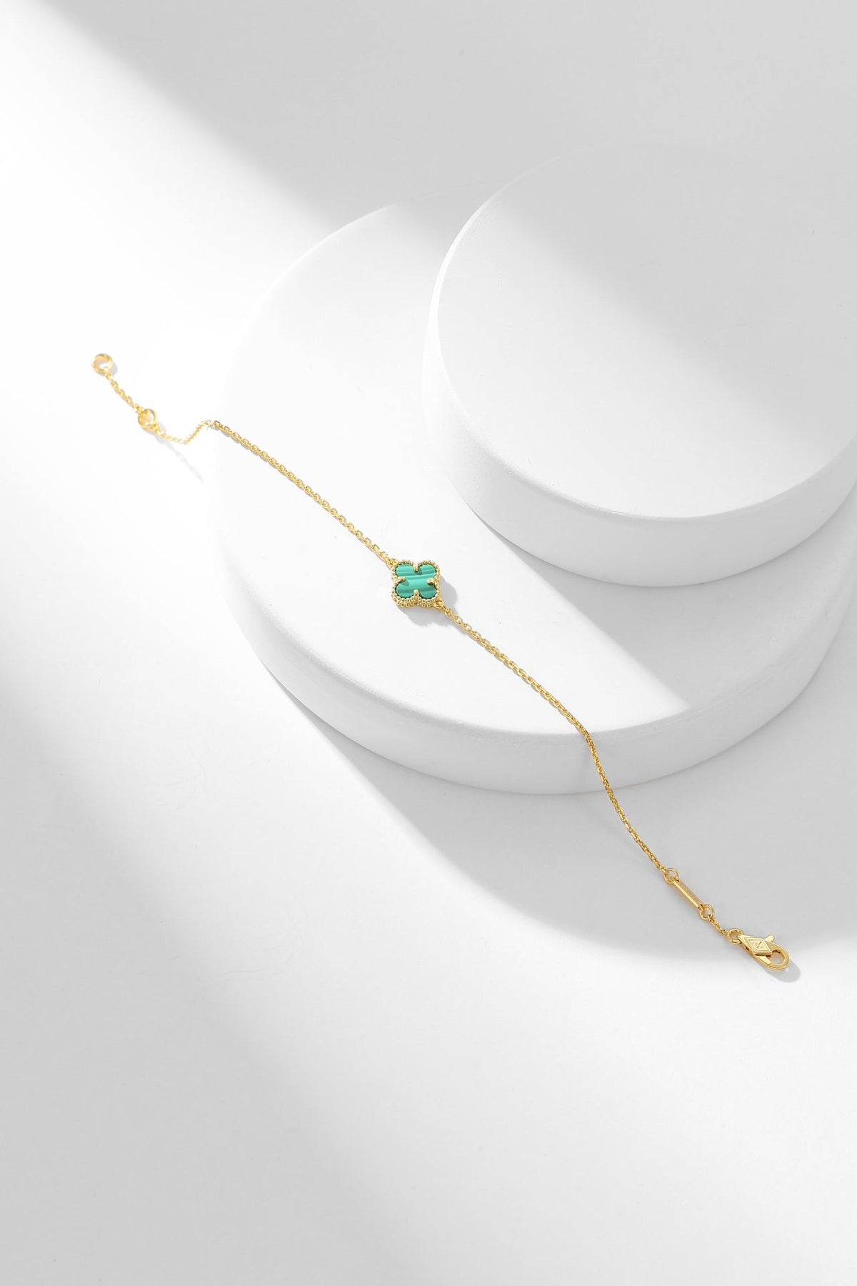 [Dawnora Jewelry]CLOVER BRACELET MALACHITE 1 MOTIF