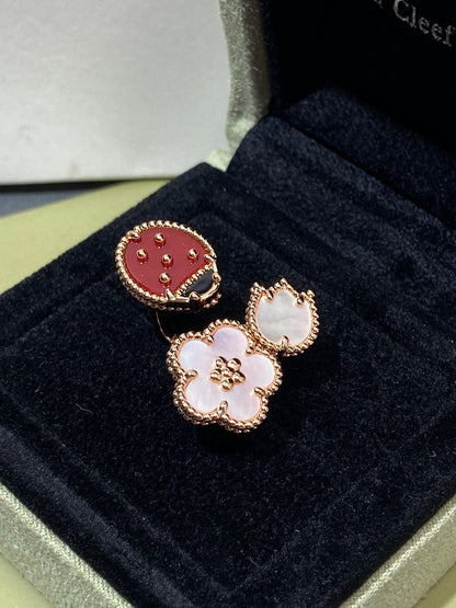 [Dawnora Jewelry]LUCKY 3 MOTIF ROSE GOLD RING