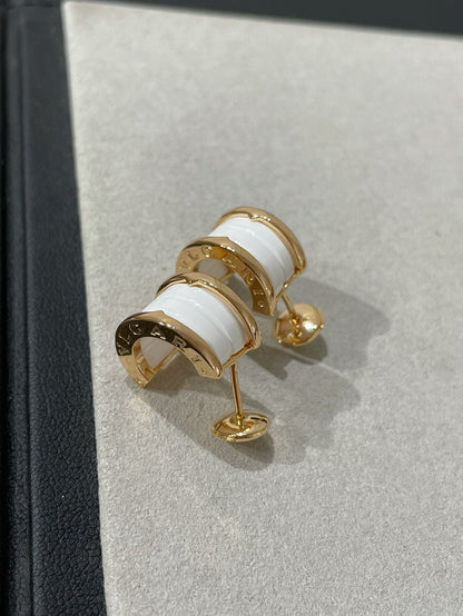 [Dawnora Jewelry]ZERO 1 PINK GOLD CERAMIC EARRINGS