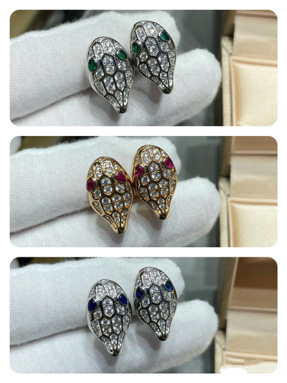 [Dawnora Jewelry]SERPENT DIAMOND STUD EARRINGS