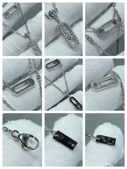 [Dawnora Jewelry]MOVE 2 ROW DIAMOND NECKLACE
