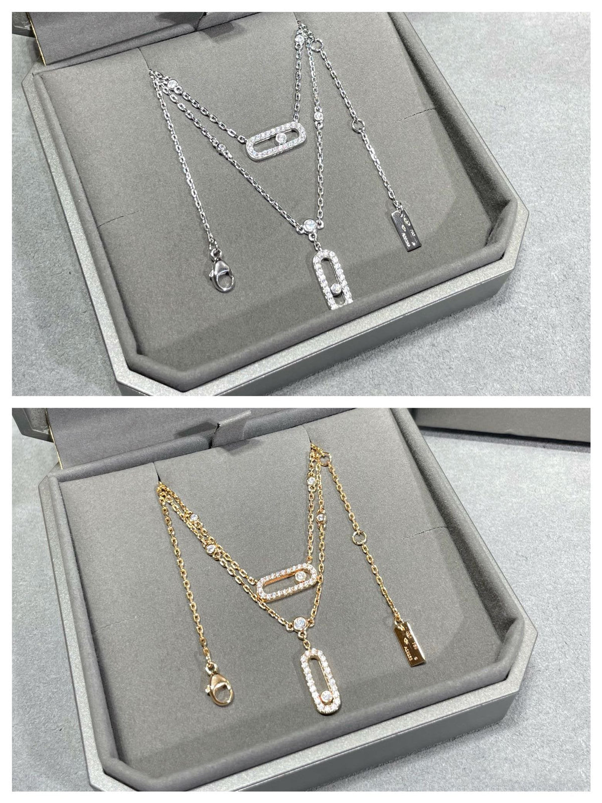 [Dawnora Jewelry]MOVE 2 ROW DIAMOND NECKLACE