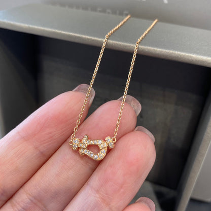 [Dawnora Jewelry]FORCE 10 DIAMOND PINK GOLD NECKLACE MINI MODEL