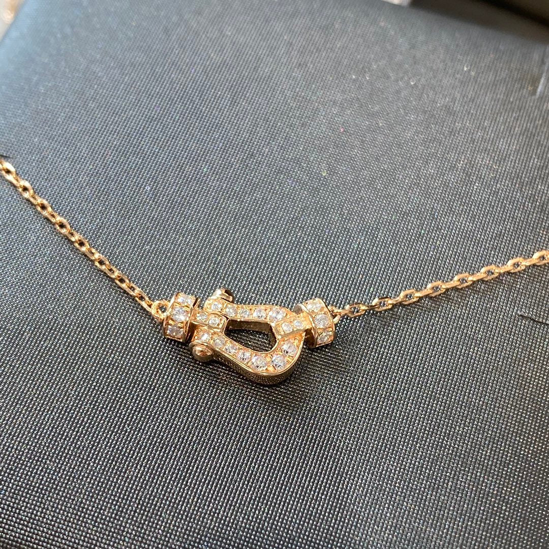 [Dawnora Jewelry]FORCE 10 DIAMOND PINK GOLD NECKLACE MINI MODEL