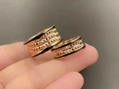 [Dawnora Jewelry]ZERO 1 ROCK BLACK CERAMIC PINK GOLD LARGE MODEL