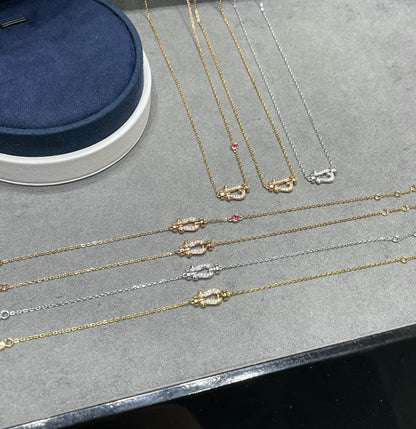 [Dawnora Jewelry]FORCE 10 DIAMOND PINK GOLD NECKLACE
