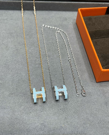 [Dawnora Jewelry]POP H SKY BLUE NECKLACE