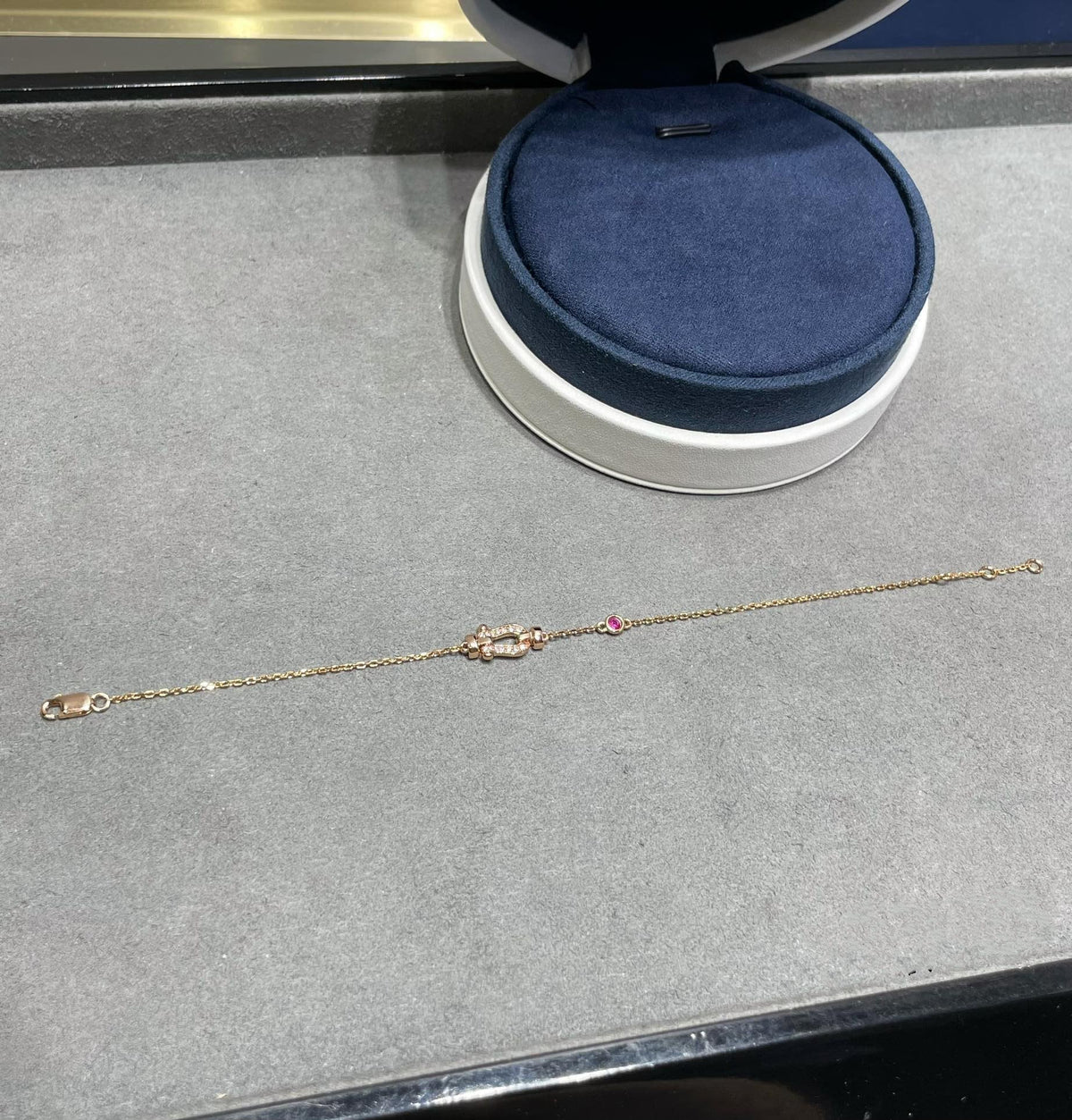 [Dawnora Jewelry]FORCE 10 DIAMOND CHAIN LINK PINK GOLD BRACELET
