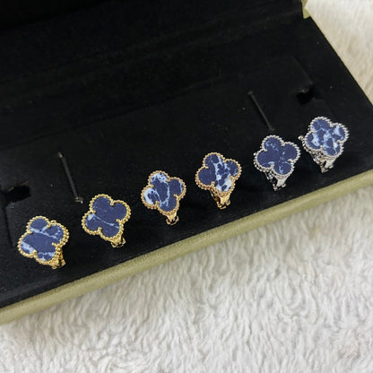 [Dawnora Jewelry]CLOVER PIETERSITE MEDIUM STUD EARRINGS