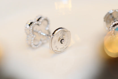 [Dawnora Jewelry]CLOVER MINI TURQUOISE SILVER STUD EARRINGS