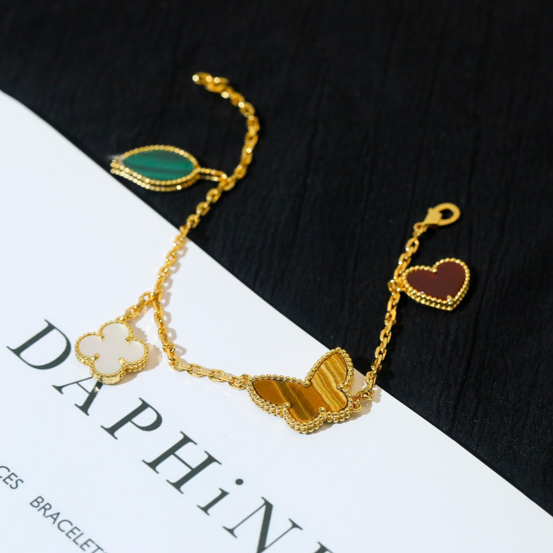 [Dawnora Jewelry]LUCKY SPRING 5 MOTIF GOLD BRACELET