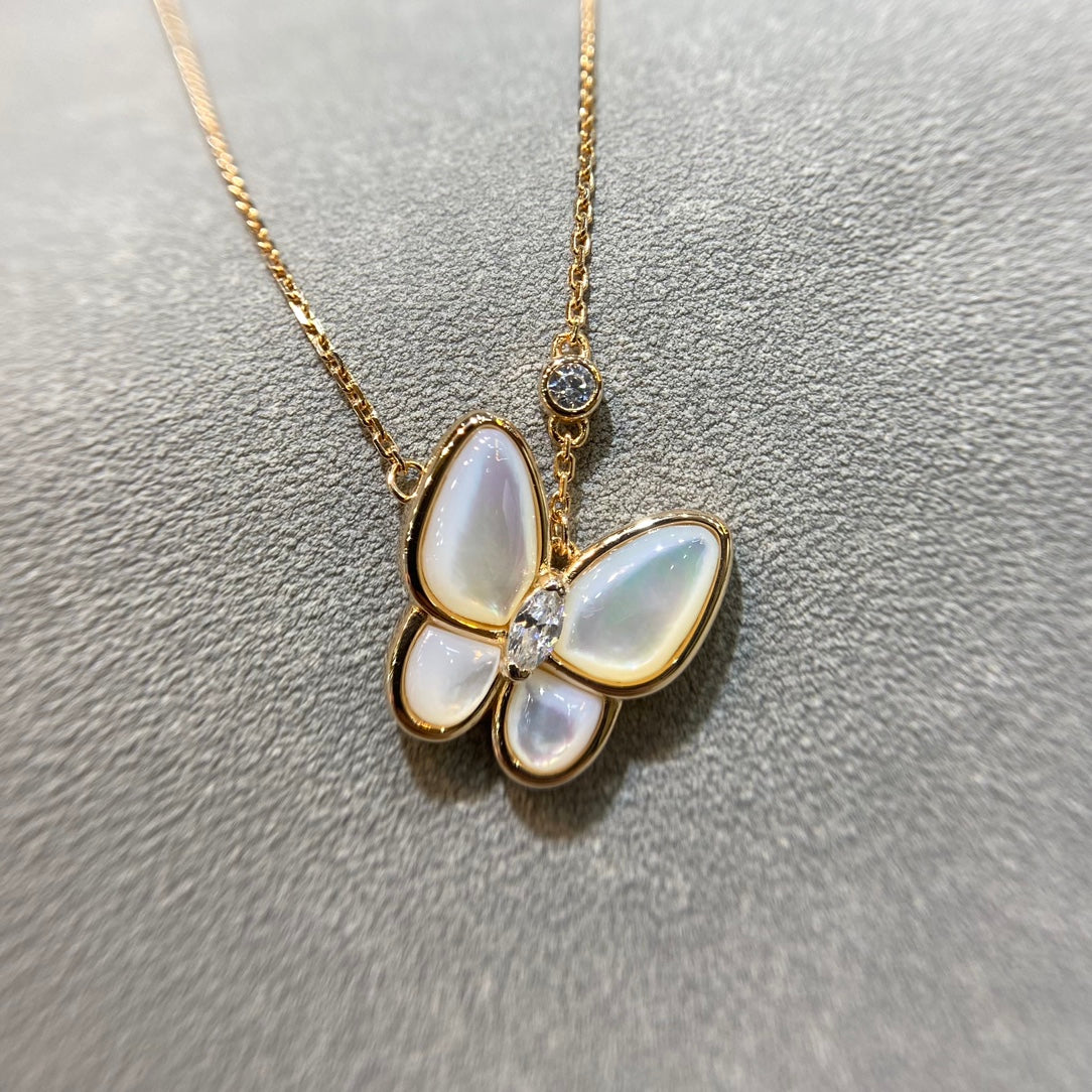 [Dawnora Jewelry]BUTTERFLY MOP DIAMOND NECKLACE